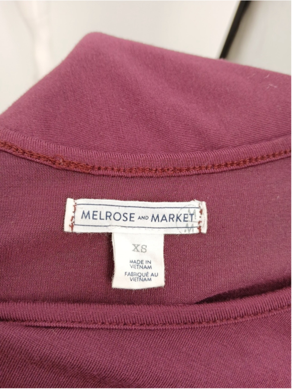 Melrose And Market Womens Burgundy Top Size M Scoop Neck Long Sleeves Knit - Picture 7 of 8